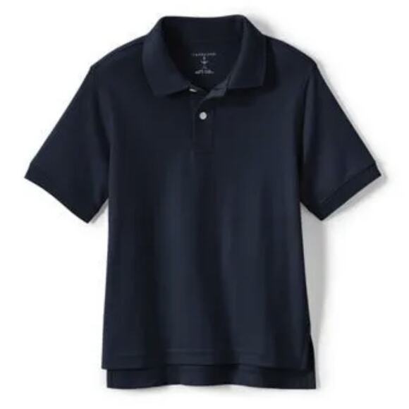 Land's End Uniform Kids short sleeve Polo shirt Large Navy NWT school - Picture 1 of 1